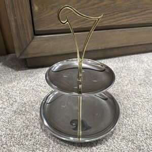Vintage Riviera Lifetime Chromeware MCM Atomic Two Tiered‎ Serving Tray